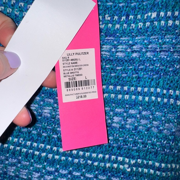 Lilly Pulitzer blue tweed dress, Large, NWT - Picture 4 of 6